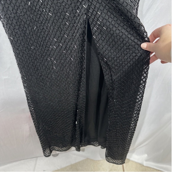 NWT $398 Mac Duggal [ 8 ]‎ Beaded Spaghetti Strap Column Gown Black - Picture 14 of 14